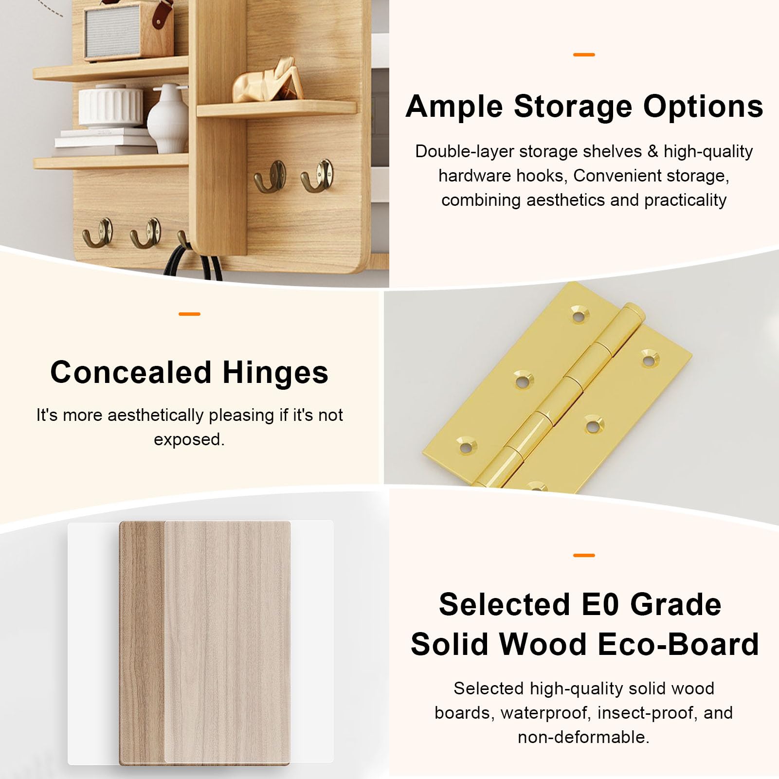 Tapa Cuadro Eléctrico Decorativo con Ganchos, Tapa Contador Luz Decorativa de Madera con Separador, Cuadro para Tapar Cuadro Eléctrico, Caja Contador Eléctrico A 60x50cm