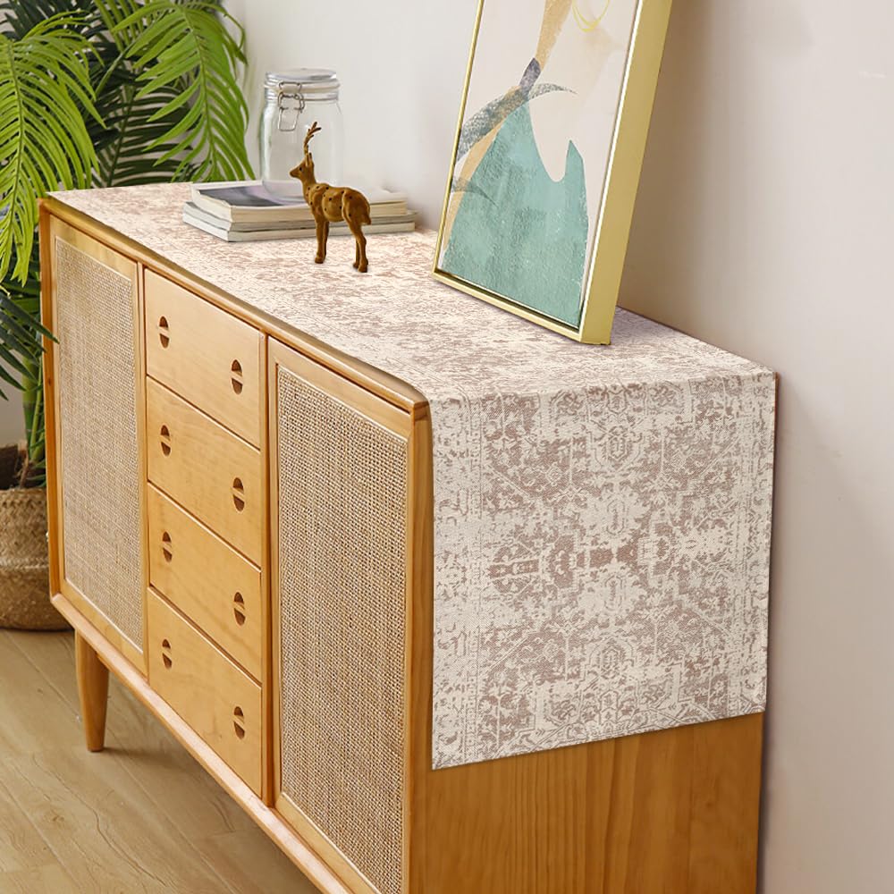 KAMACA Runner da tavolo, 40 x 140 cm, rettangolare, con ricamo in filigrana, per cucina, tavolo da pranzo, decorazione per l'autunno, l'inverno, Natale ( riccio in autunno