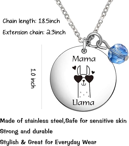 Miniatura 2 de De&ai Mama Llama - Collar con colgante de mamá y llama para mamás grandes y mujeres, regalo de cumpleaños