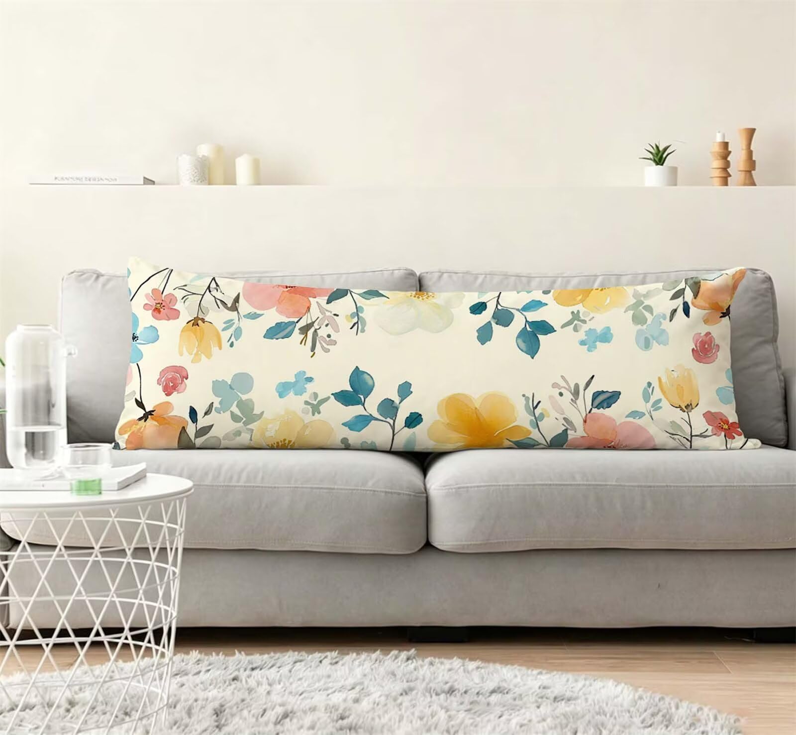 Fodera Cuscino 50 x 150 cm, Rosa-27 Velluto Copricuscini Letto, | con Invisibile Cerniera, Morbida e Traspirante, per biancheria da letto, divano, hotel, chi dorme sul fianco Giallo j-153