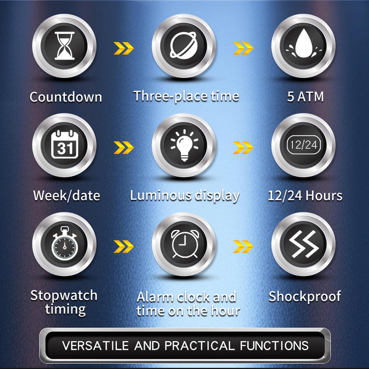 findtime Reloj digital analógico para hombre, cuadrado, único, deportivo, militar, táctico, resistente al agua, con cronómetro, alarma, cuenta regresiva, calendario luminoso, pantalla curvada