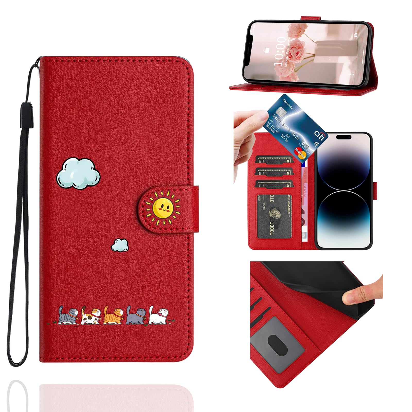 Jeffene Handyhülle für iPhone 11 (6.1 Zoll) Klappbar,Tasche