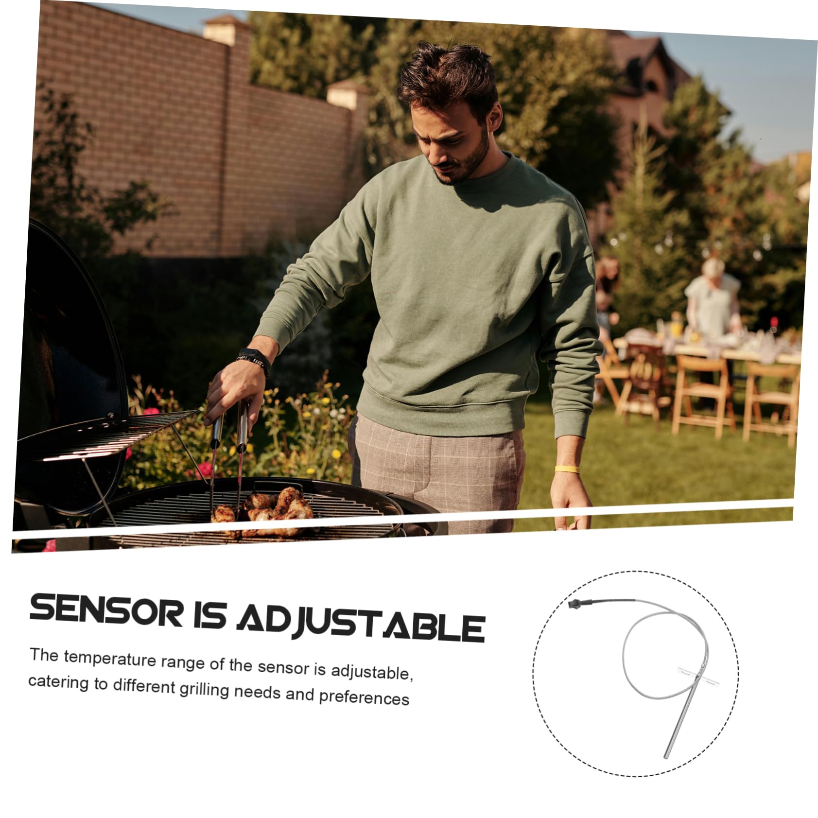 Hemobllo 5 Juegos Sensor de temperatura cocinando Carne máquina de parrilla termómetro digital probeta de temperatura accesorios de parrilla sondas de temperatura Acero inoxidable Plata