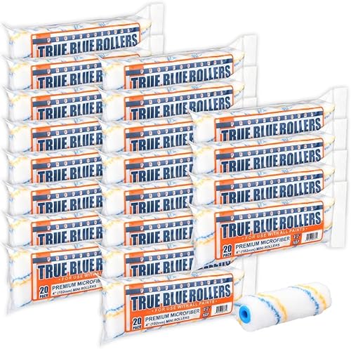 True Blue - Cubiertas de rodillo de pintura profesional de 4 pulgadas, 4 pulgadas, lo mejor para todo tipo de superficies de pintura, paquete de