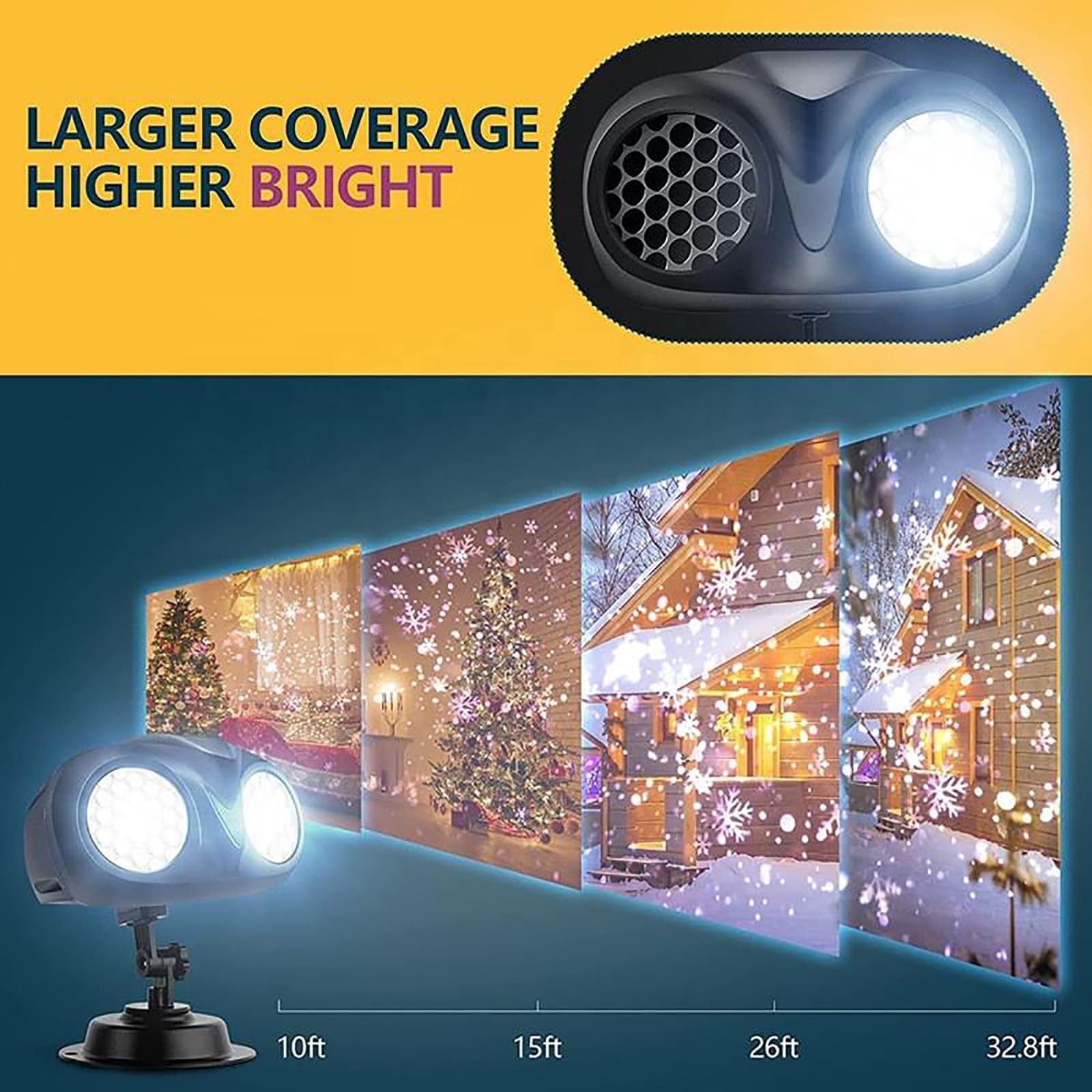 Home Essentials, Projection de Flocons de Neige de Noël, Projecteur de Noël télécommandé pour l'extérieur avec Vitesse réglable pour Halloween
