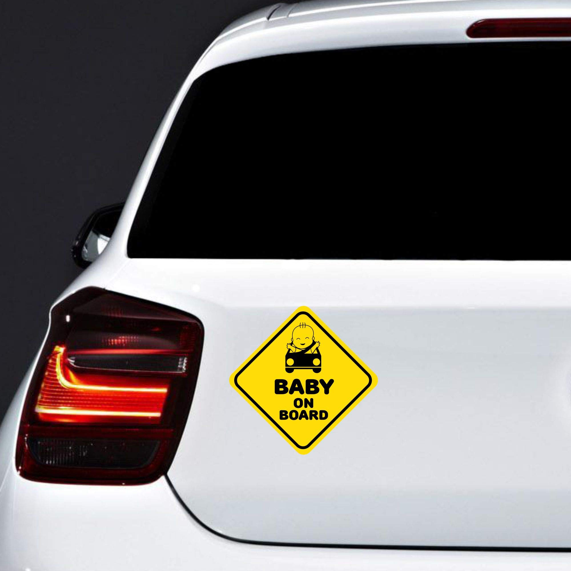 Autodomy Baby on Board Sign for Car 2 Units, Yellow Internal Use, Internal Use - Image 3