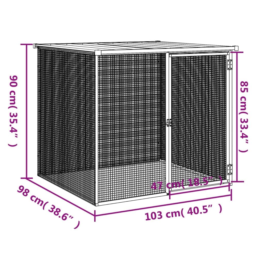 ShGaxin Jaula gallinas y toldo Acero galvanizado Antracita 103x98x90 cm, Jaulas para Conejos, Jaula Cobaya, Jaula Hamster, Jaula para Gatos, Jaula Chinchilla, Recinto para Conejos - SPU:172337
