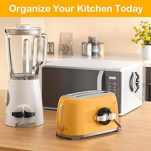 Miniatura 7 de Organizador de cables para electrodomésticos de cocina, paquete de 12, organizador de cables para electrodomésticos, soporte de cable adhesivo,