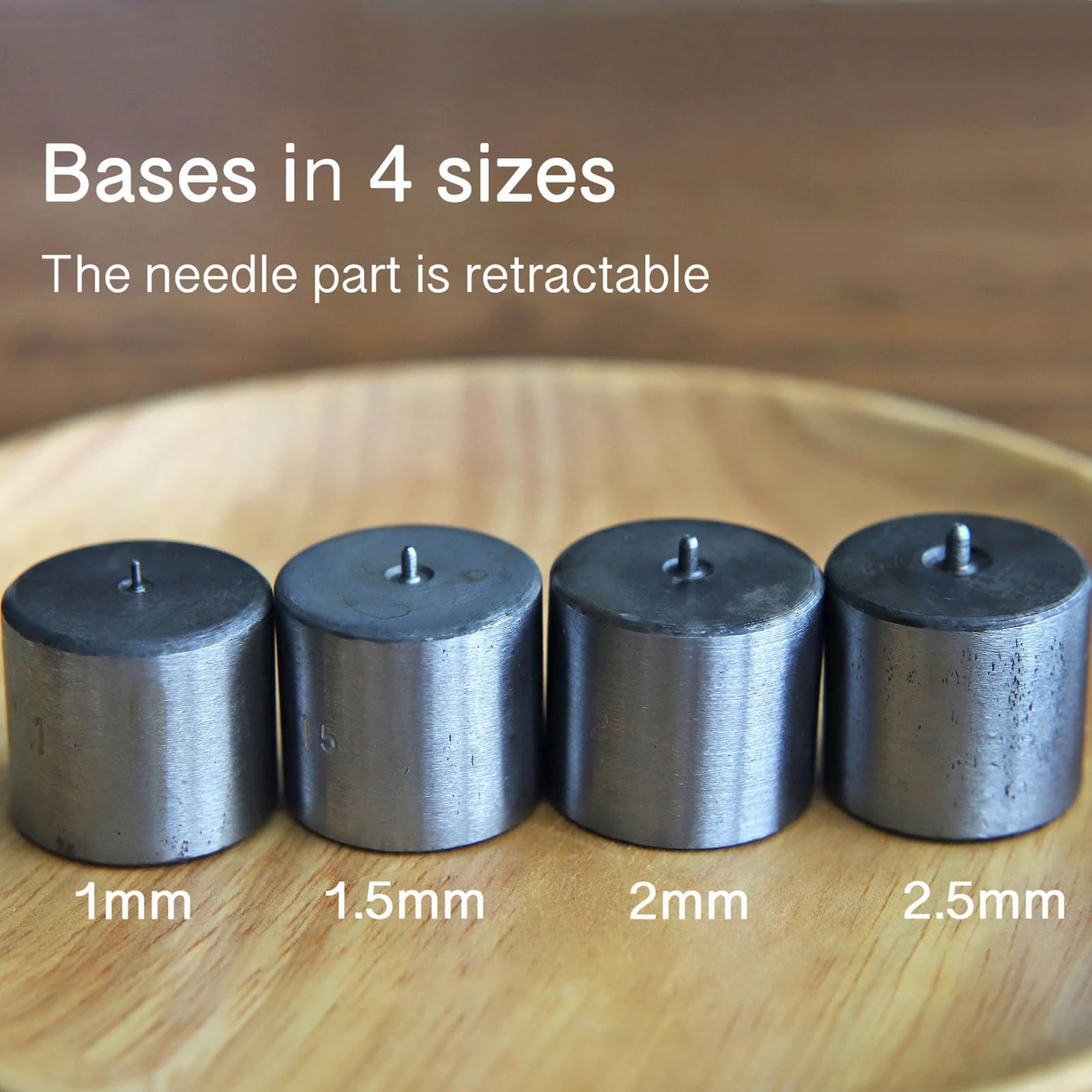 Mini occhiello, 1 mm/1,5 mm/2 mm/2,5 mm, strumento con base (l'unico strumento per occhielli da 1 mm), per vestiti delle bambole e progetti di cucito