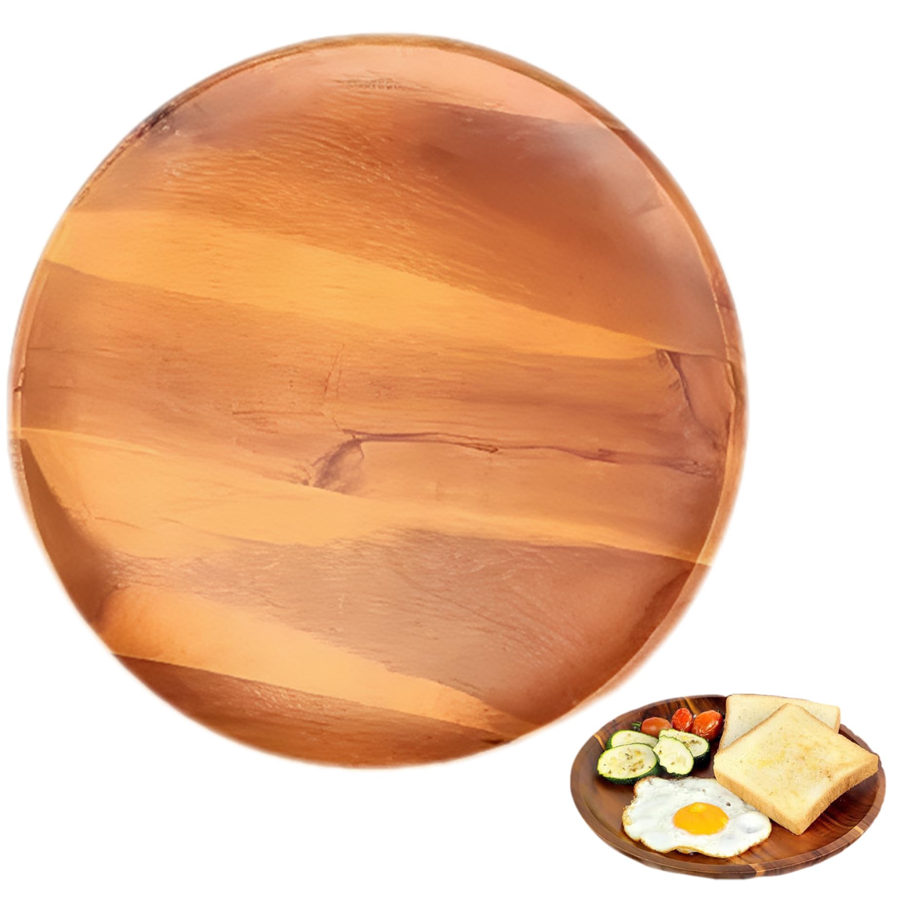 Plateau rond en bois de 12 pouces pour un petit déjeuner au lit chaleureux