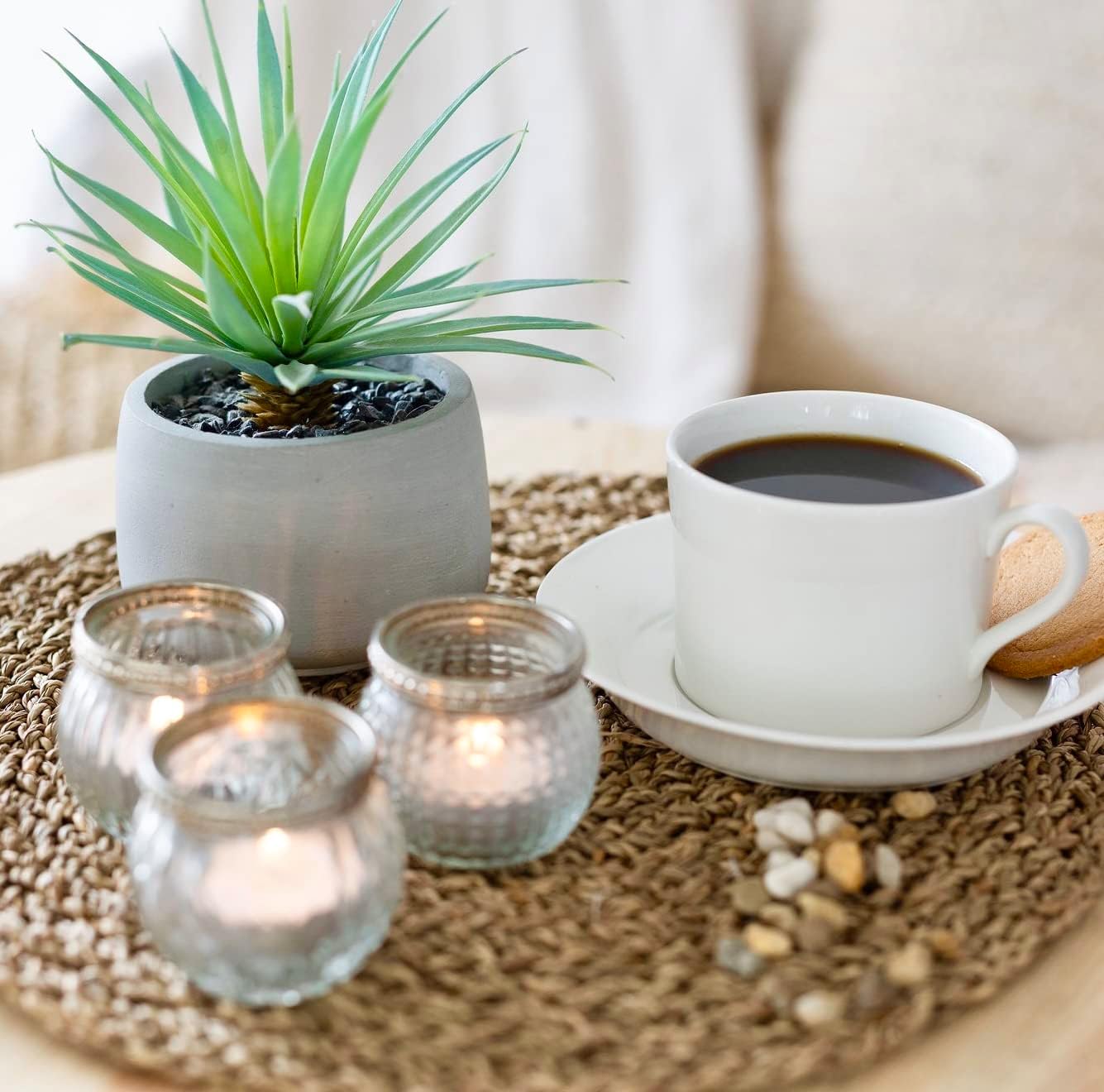 Kurrajong Farmhouse Artificial Plant | 7" high Fake Plant | Artificial Succulent in Pot | Fake Succulent | Faux Plant Indoor | Faux Greenery Desk Decor - Image 4