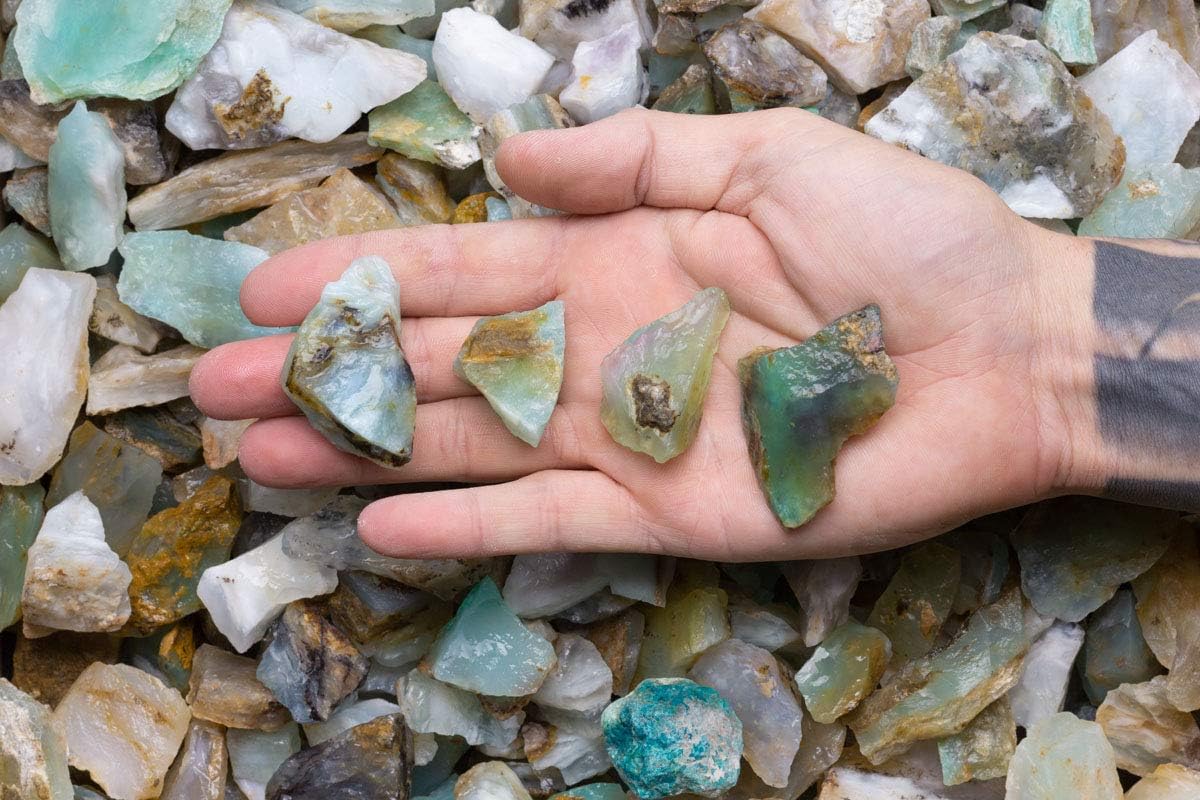 Fantasia Materials: 1/2 lb Natural Blue Opal Rough Stones from Peru