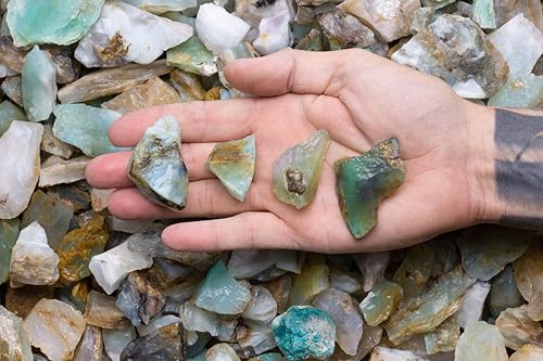 Miniatura 8 de Fantasia Materiales: 1 libra de piedras en bruto de ópalo azul natural de Perú