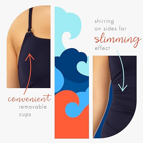 Miniatura 4 de Anne Cole Maillot Solid traje de baño de una pieza para mujer