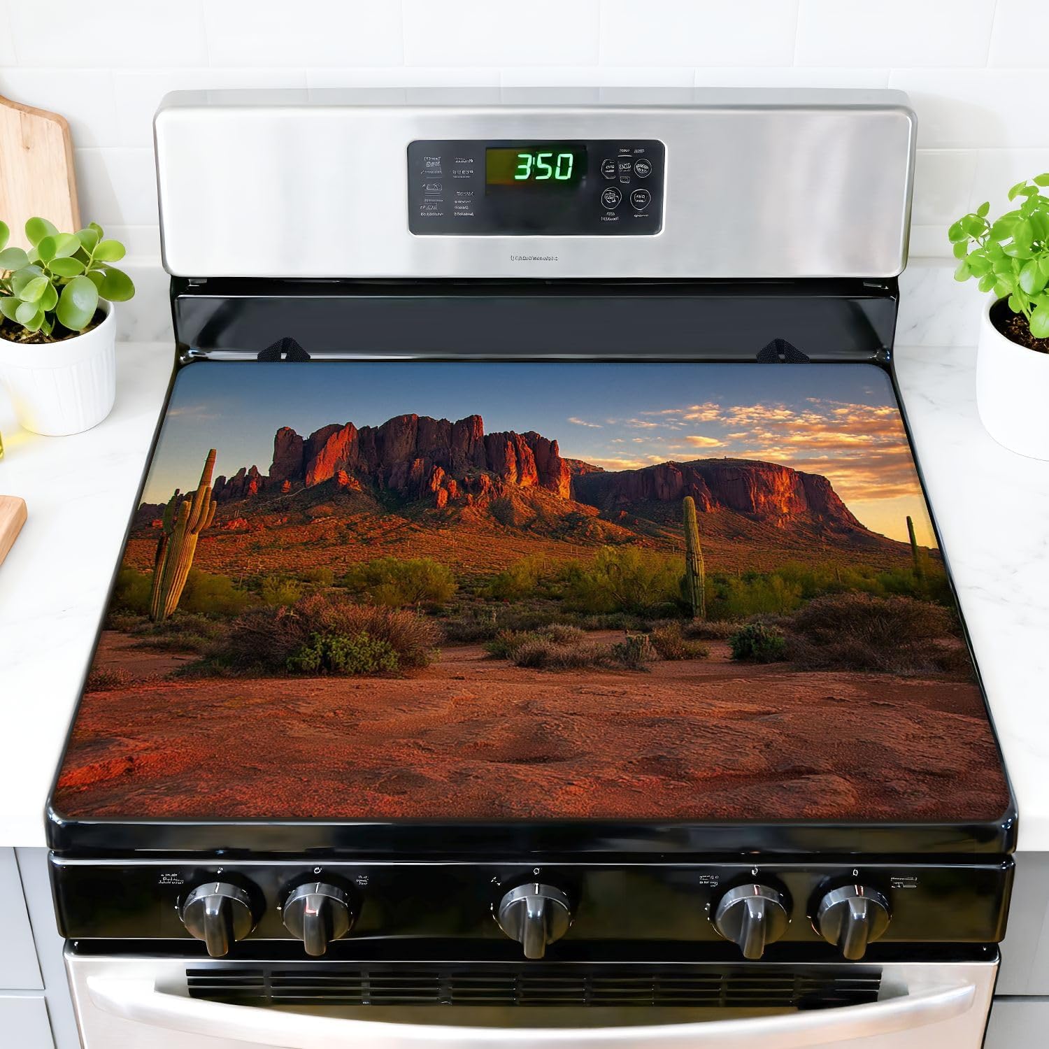 Stove Top Covers for Electric Stove Kids mountains nursery for kids room babies nursery Glass Cooktop Burner Covers Heat Resistant Protector Kitchen Decor Keep Stove Clean 28''x20''