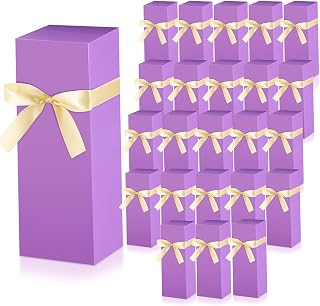 24 Pcs Gift Boxes for Sublimation Tumblers Gift Box with Ribbon for 12oz, 20oz, 30oz Heat Press Sublimation Blanks Tumblers Skinny Tumbler Gift Boxes for Shipping Wrapping Packaging (Purple)