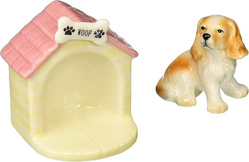 Miniatura 3 de Cosmos Gifts 20783 - Juego de cocker spaniel de porcelana fina con salero y pimentero, 3-1/2 pulgadas de alto