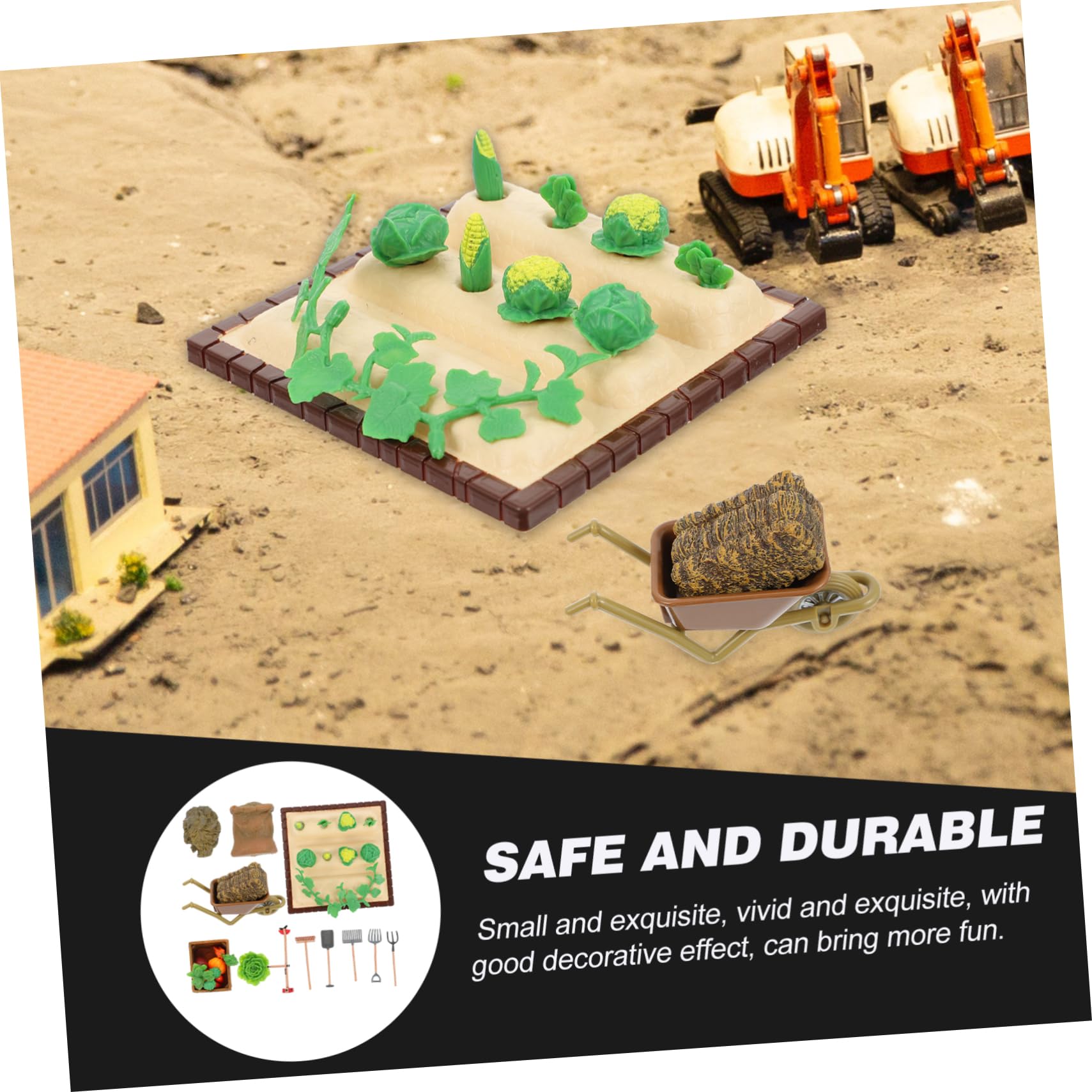 NUOBESTY Kit Per Orto in Miniatura Per Casa Delle Bambole - 1 Set Di Modellini Di Orto in Miniatura Con Attrezzi Agricoli Per Giardino