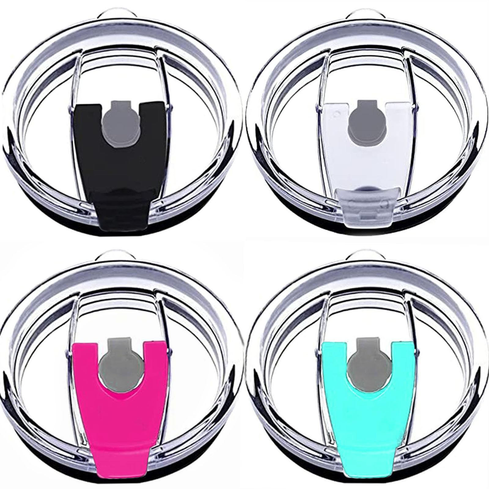 BnonameTumbler Lids Spillproof 20oz,4 Pack Splash Resistant Lid for Beast,Juro,Ozark Trail,Rae Dunn,Atlin,Coffee Mug and More Cooler Cup,Covers for 20oz Tumbler (20OZ-01)