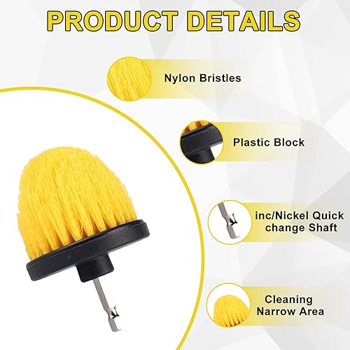 Miniatura 7 de Juego de 6 cepillos de taladro eléctrico Juego de 6 cepillos de taladro multiusos, juego de accesorios de cepillo de limpieza de taladro con