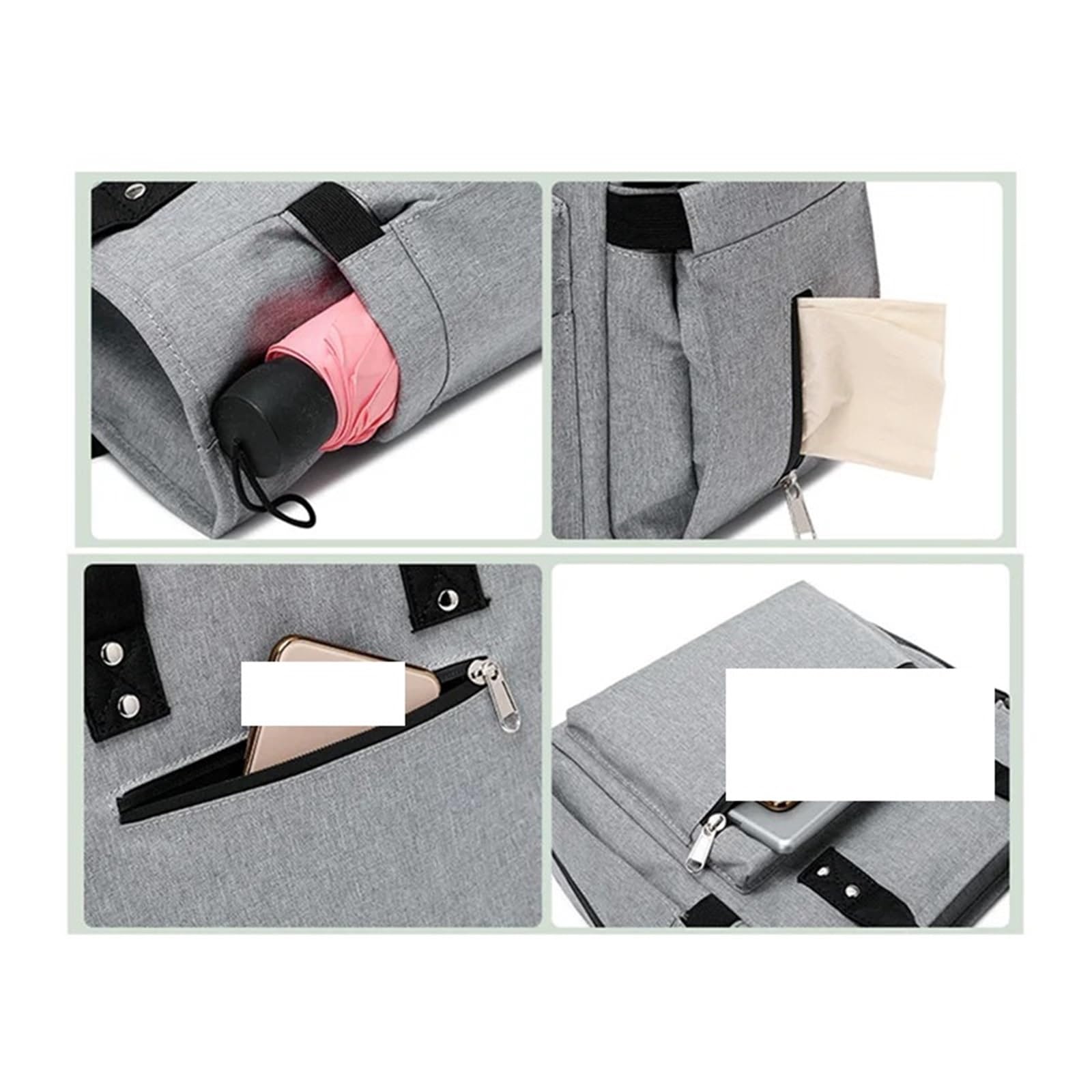 2 Bolsas térmicas Impermeables Oxford para Mujer, Tipo Fiambrera portátil de Gran Capacidad (Negras)