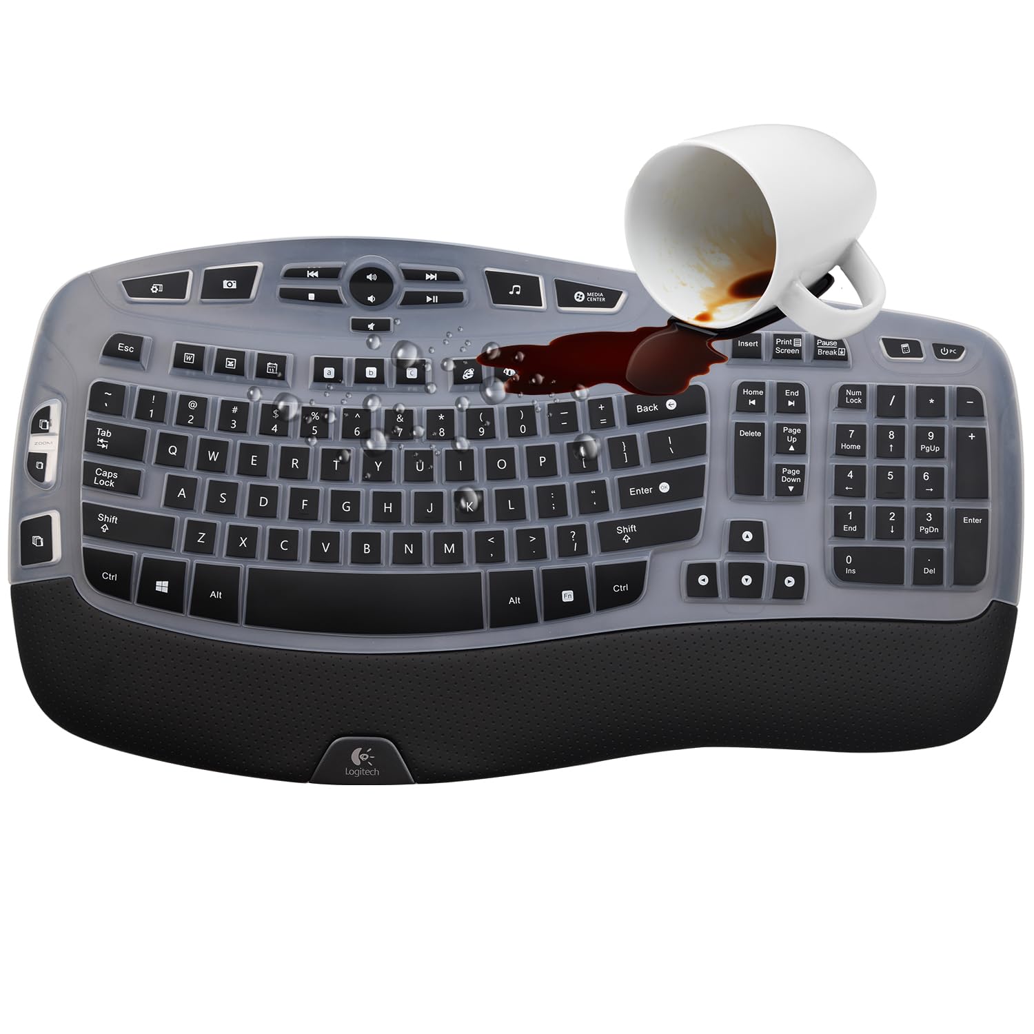 Copertura per tastiera Logitech K350 MK550 MK570 Wireless Wave, accessori per tastiera Logitech K350, protezione per tastiera Logitech MK550 MK570, rosa graduale