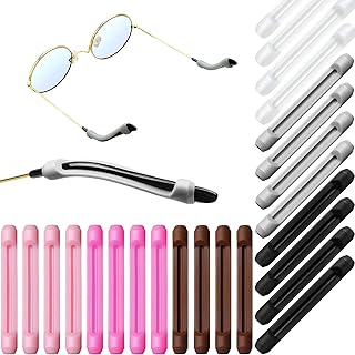 12 Pairs Soft Silicone Eyeglass Ear Cushions Temple Tips Eyeglass Pads Anti Slip Glasses Ear Hook Comfort Ear Grips Eyeglasses Leg Cover Sport Eyeglass Strap Holder for Reading Glasses (Color Set 1)