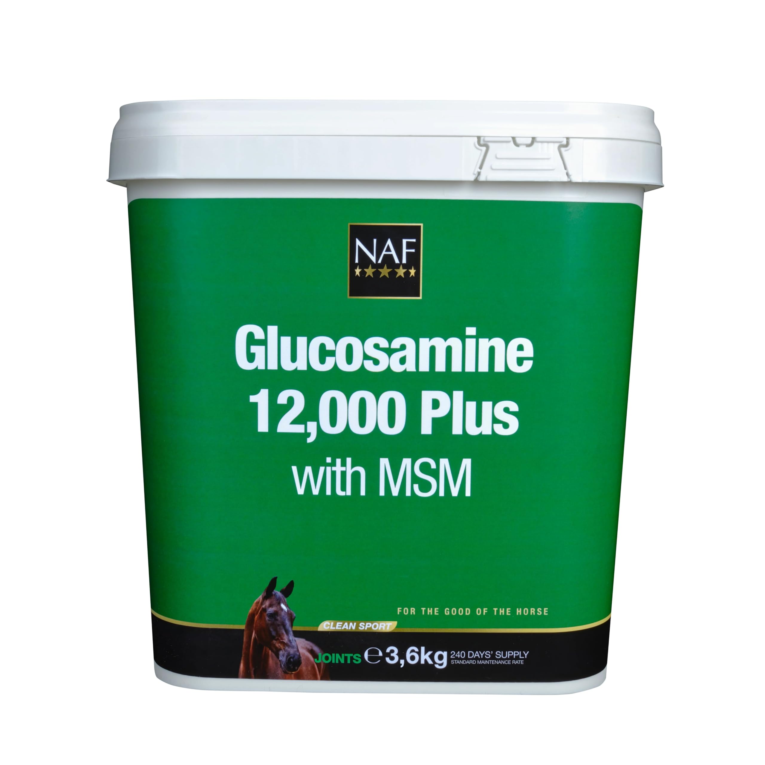 NAF Glucosamine 12.000 Plus mit MSM 900g – Gelenkunterstützung für Pferde – Hochdosiertes Glucosaminsulfat & MSM – Unterstützt Beweglichkeit, Flexibilität & die Gesundheit des Bindegewebes