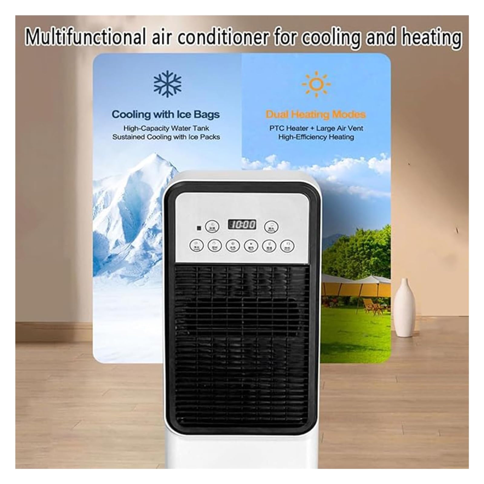 12000 BTU Tragbare Wechselstromheizung, Fernbedienung Verdunderungskühler mit Eco R290 Kältemittel, leise 58dB Dual-Mode-Klimaregelung für Raum Büro RV