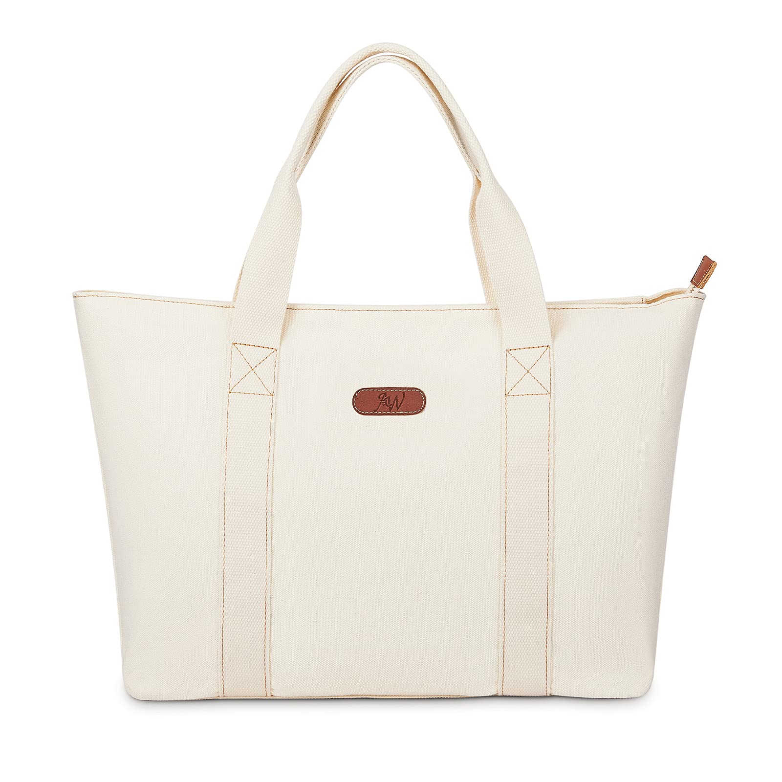 AW BRIDAL Monogram Canvas Tote Bag - Bride Mrs Wifey Gifts for Bride to Be, Large Zippered Gift Bag for Women Mom Sister