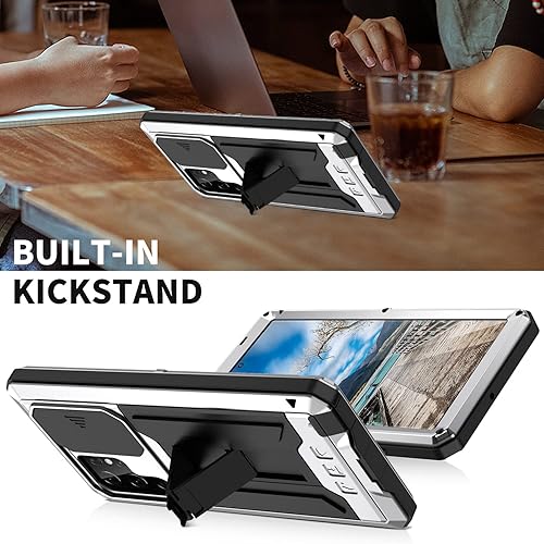 Miniatura 6 de MIYI - Funda protectora rígida para Samsung Galaxy S22 Ultra 5G, aluminio para exteriores, de metal Gorilla Glass a prueba de golpes, militar,