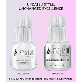 STACY LASH Sensitive Eyelash Extension Glue 0.17fl.oz/5ml / 5-6 Sec Drying time/Retention - 4-5 Weeks/Black Adhesive/Professional Supplies