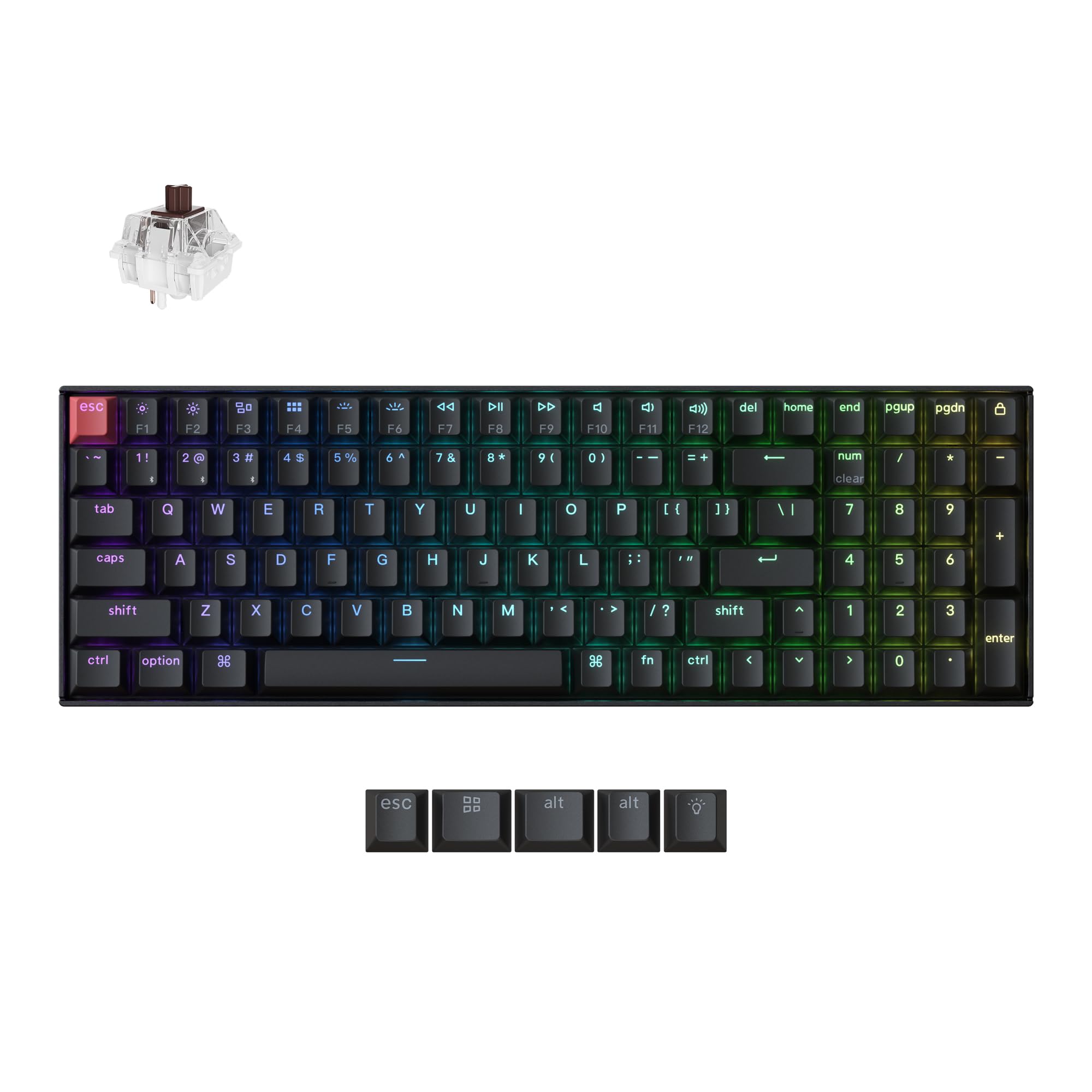 Keychron K4 96 Layout QMK Wireless and Wired Options Mechanical Keyboard Super Brown Switch RGB Backlight with Shine