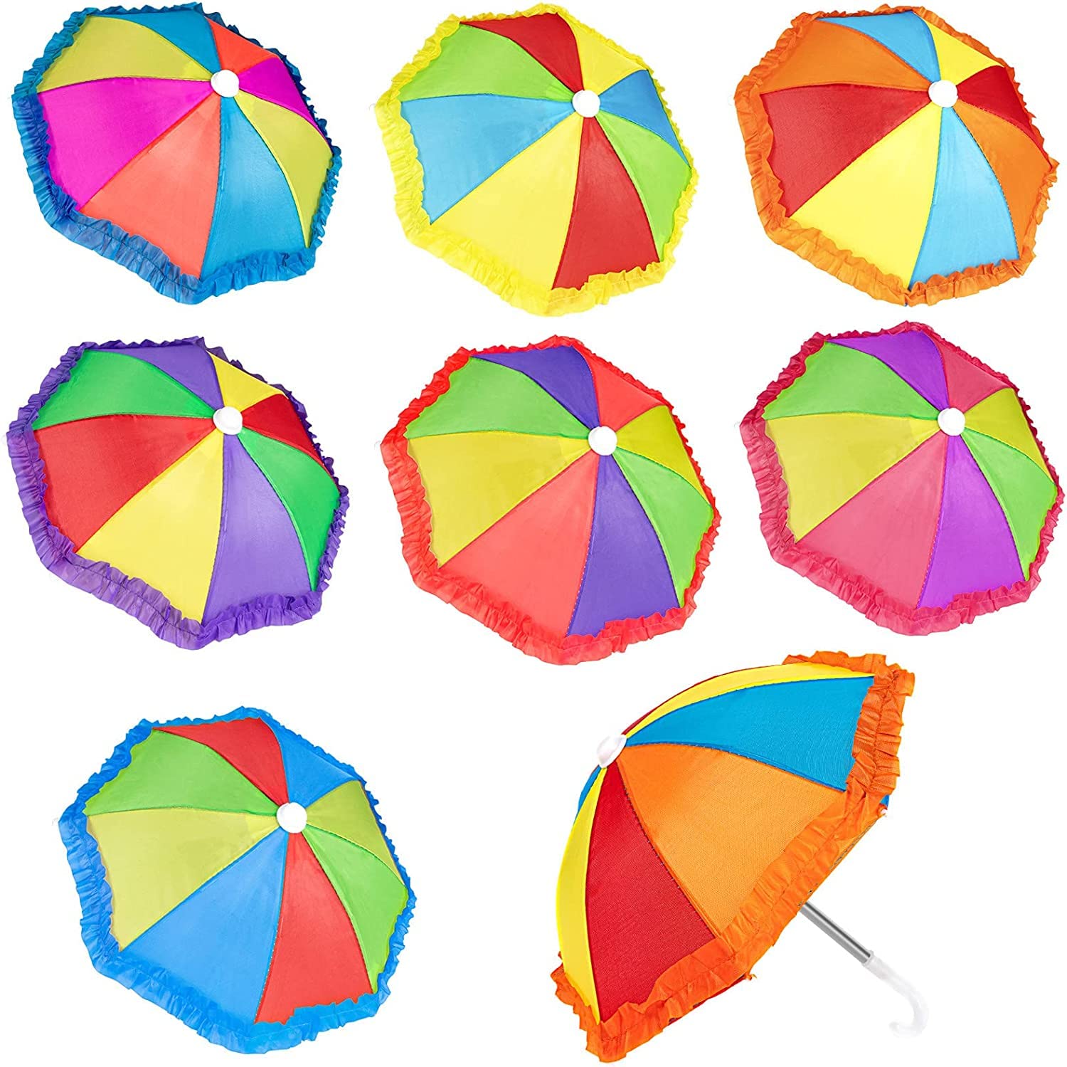 5 Pcs Mini Parapluie en Dentelle Jouets Mini Parapluie Peinture DIY Cadeau Accessoires Décoratifs pour Enfants (Couleur Aléatoire