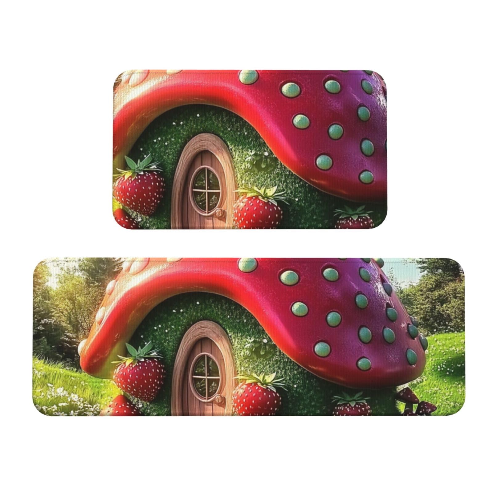 Alfombras de cocina acolchadas de alta calidad, tapetes decorativos de fresas para el suelo