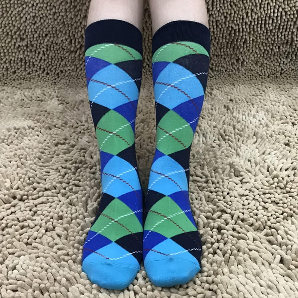 DRASEX Men's Dress Socks Funky Colorful Pattern Cotton Novelty Casual Crew Socks - Image 5