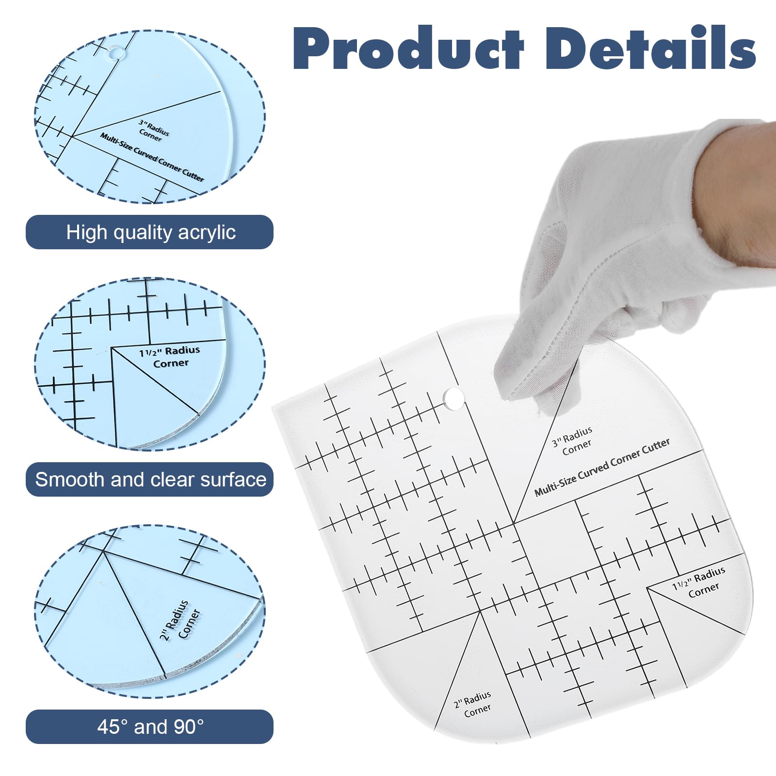 Snapklik.com : Acrylic Sewing Curved Corner Cutter Ruler ...