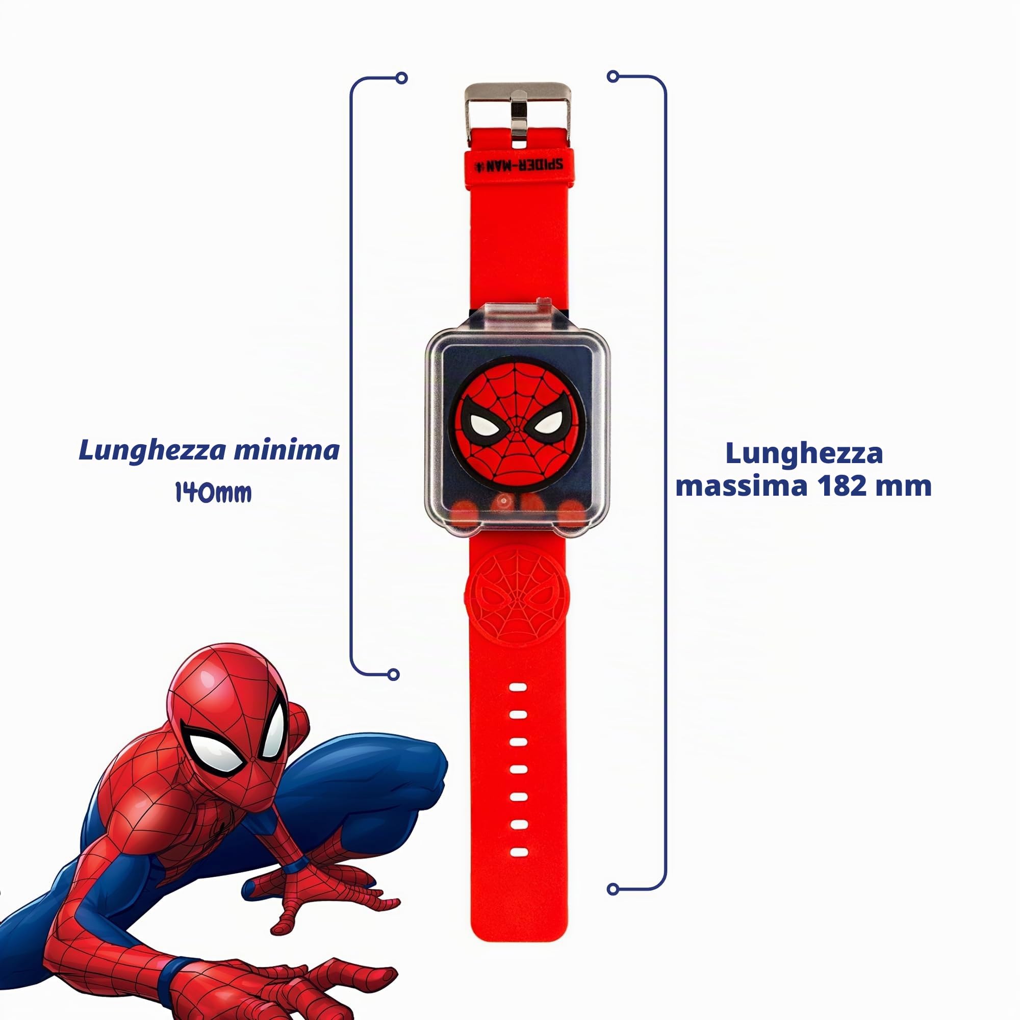 Spiderman SPD4753ARG - Orologio da polso con cinturino rosso
