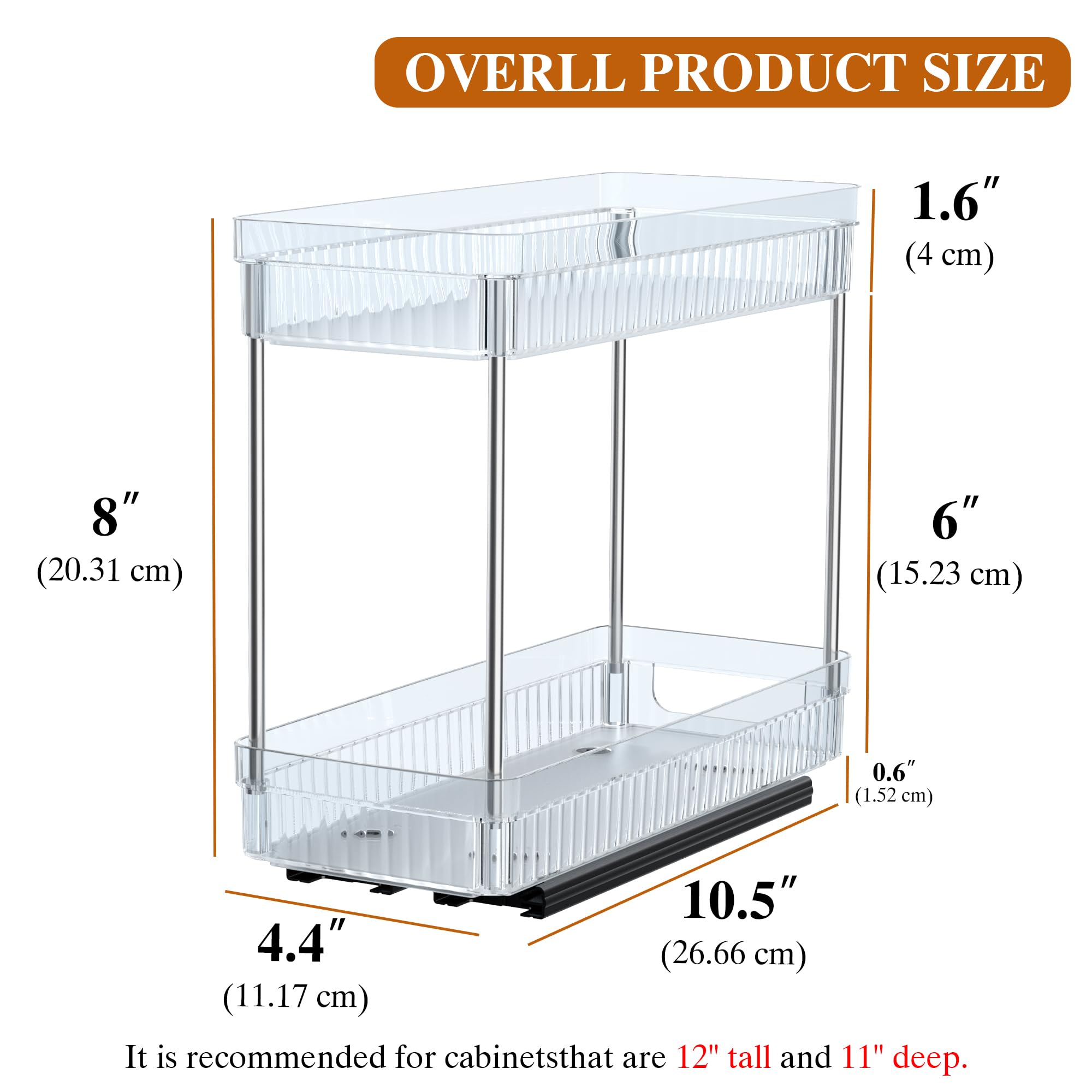 Snapklik.com : 2 Pack Pull Out Spice Rack Organizer For Cabinet, 2 Tier ...