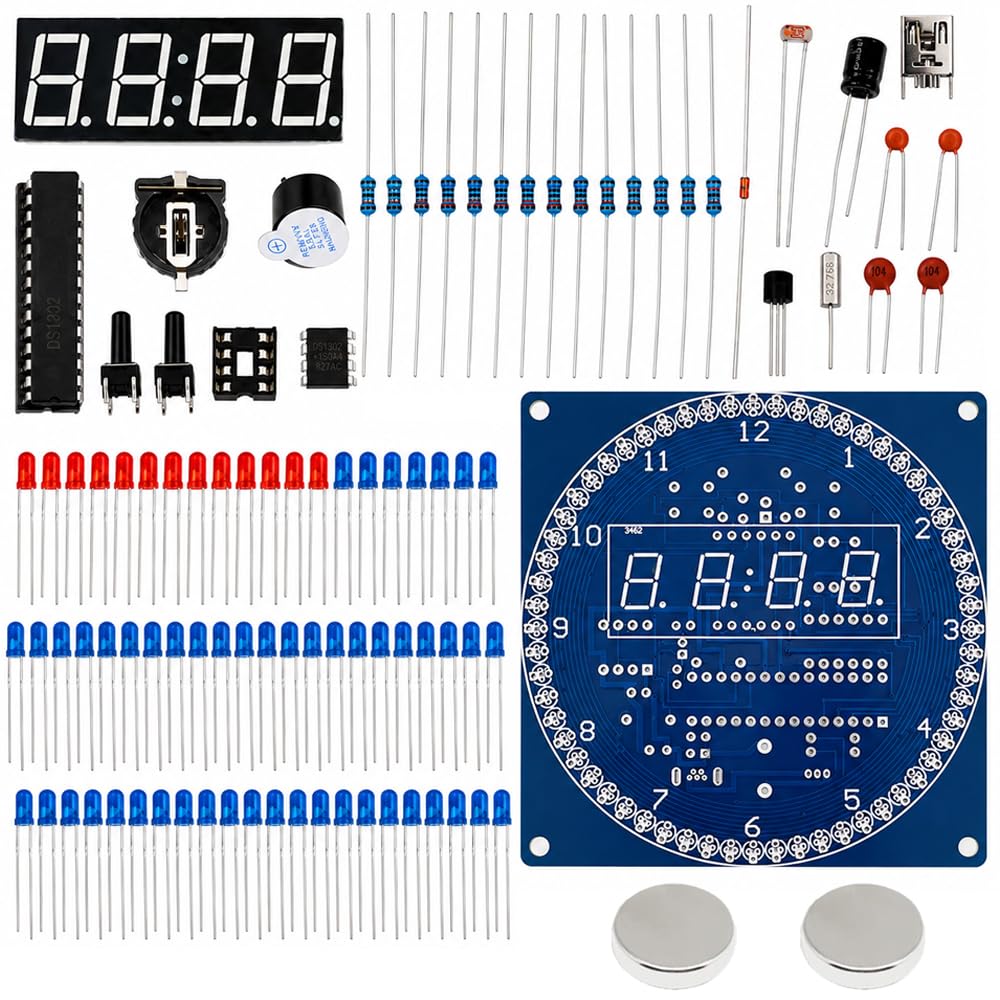JYUDAUFU DIY Electronic Clock Kit, Soldering DIY Digital Timer Kit with Digital Display, 60s Clock Soldering Practice Project for Learning Solder, Hobbyists,