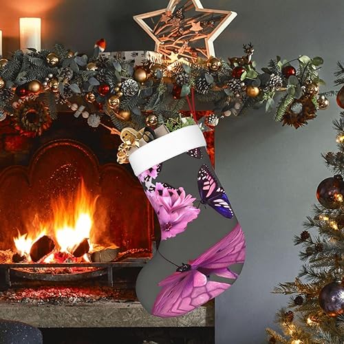 Miniatura 5 de WHOPRO Medias de Navidad  Decoraciones, duraderas y no destiñen, puño suave y esponjoso, perfectas para regalos y golosinas, mariposas y flores