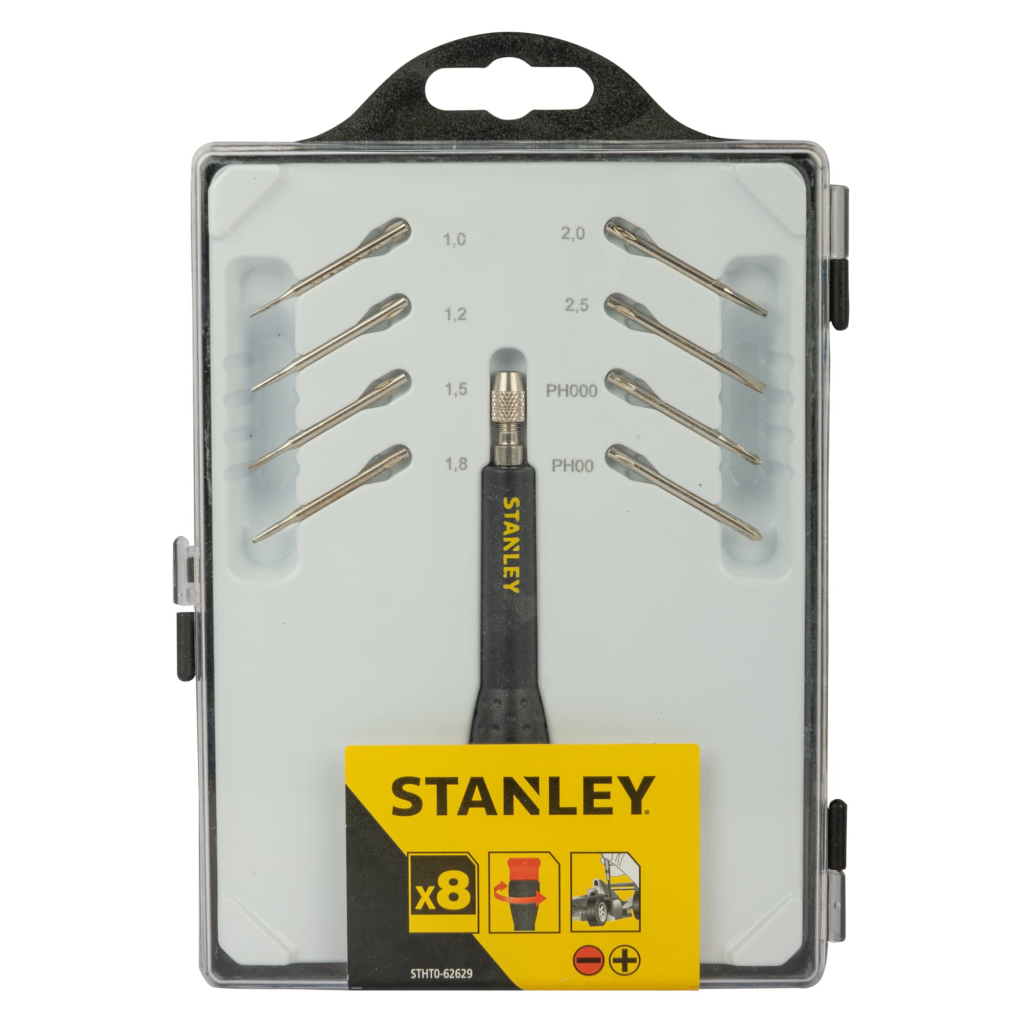 STANLEY Nowoczesny Juego destornillador precisión. 8 bits intercambiables dla profesjonalistów i majsterkowiczów do codziennego użytku ergonomiczna konstrukcja