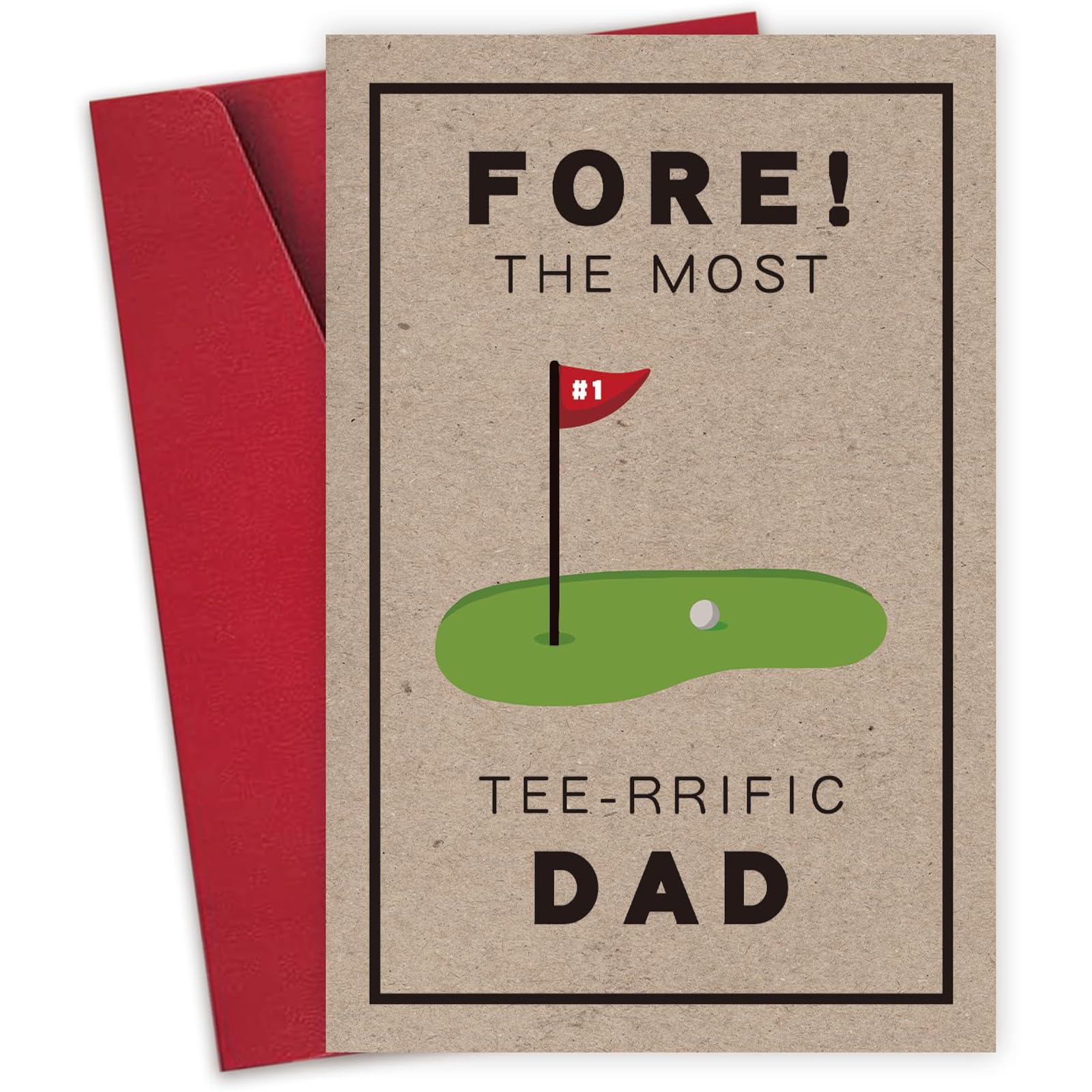 Fathers Day Card for Golf From Daughter Son,Funny Golf Dad Gifts Ideal for The Golf'S Season And Birthdays For Husband Grandad, Stepfathers, Fathers-In-Law And Grandfathers Gifts