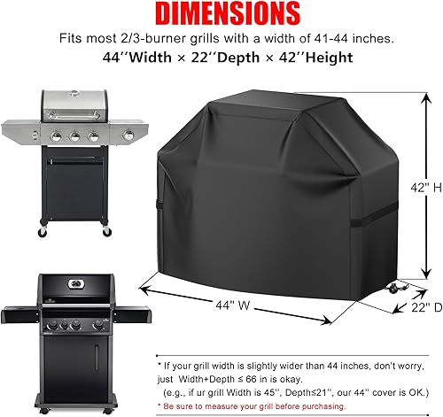Miniatura 36 de Funda para parrilla, 52 pulgadas, impermeable, resistente a la intemperie, resistente a la decoloración, material resistente a los rayos UV