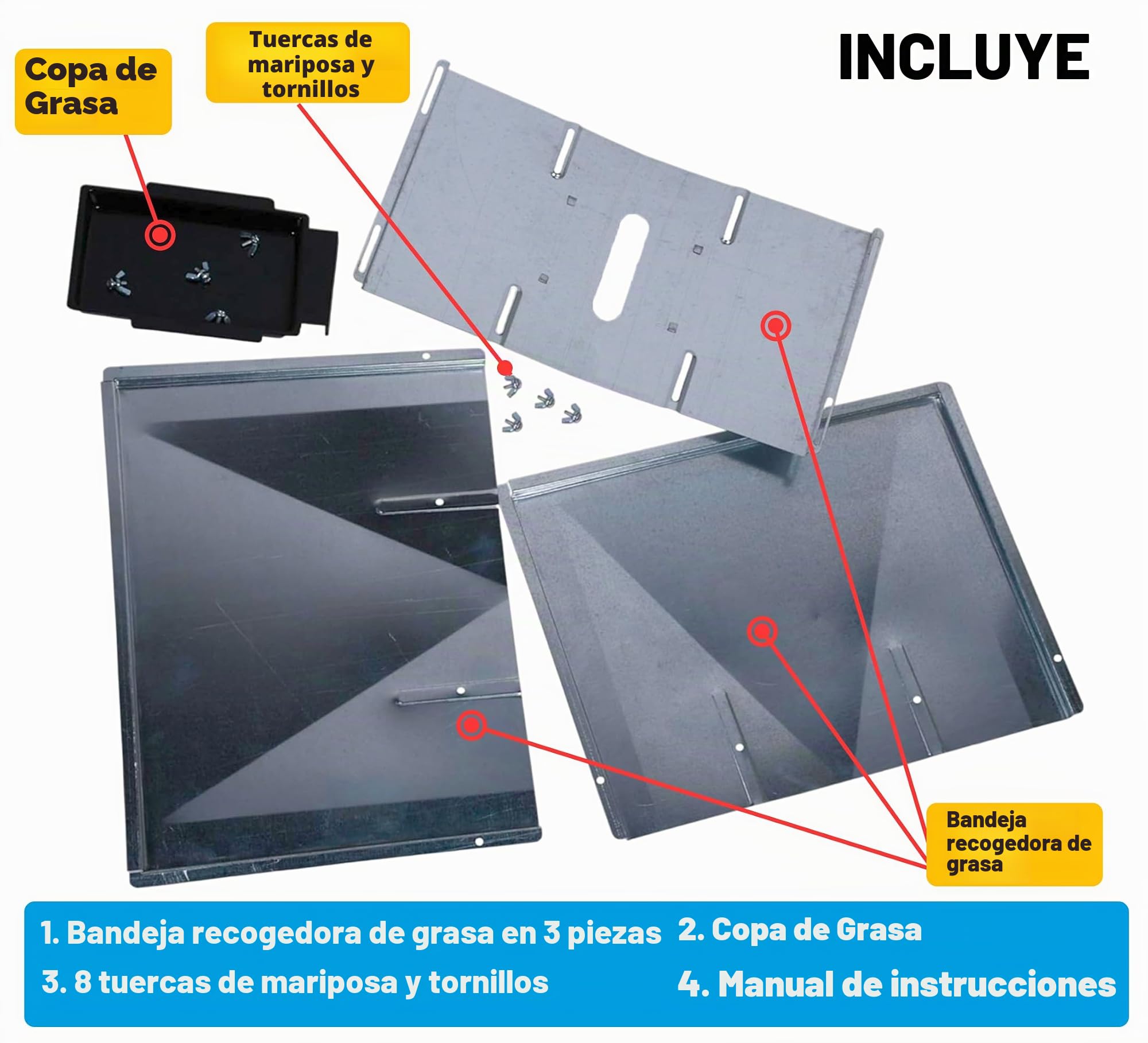 Bandeja Grasa Parrilla Gas 69 76cm colector Goteo Barbacoa Repuesto biltema Lucifer Napoleon landmann