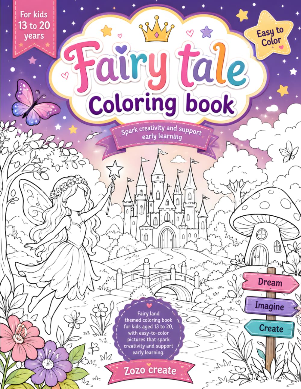 Fairyland Coloring Book for Teens: Magical Fairy Kingdoms, Enchanted Forests, Fairies, Castles, and Fantasy Adventures | Creative Coloring Book for Girls & Boys Ages 13–17