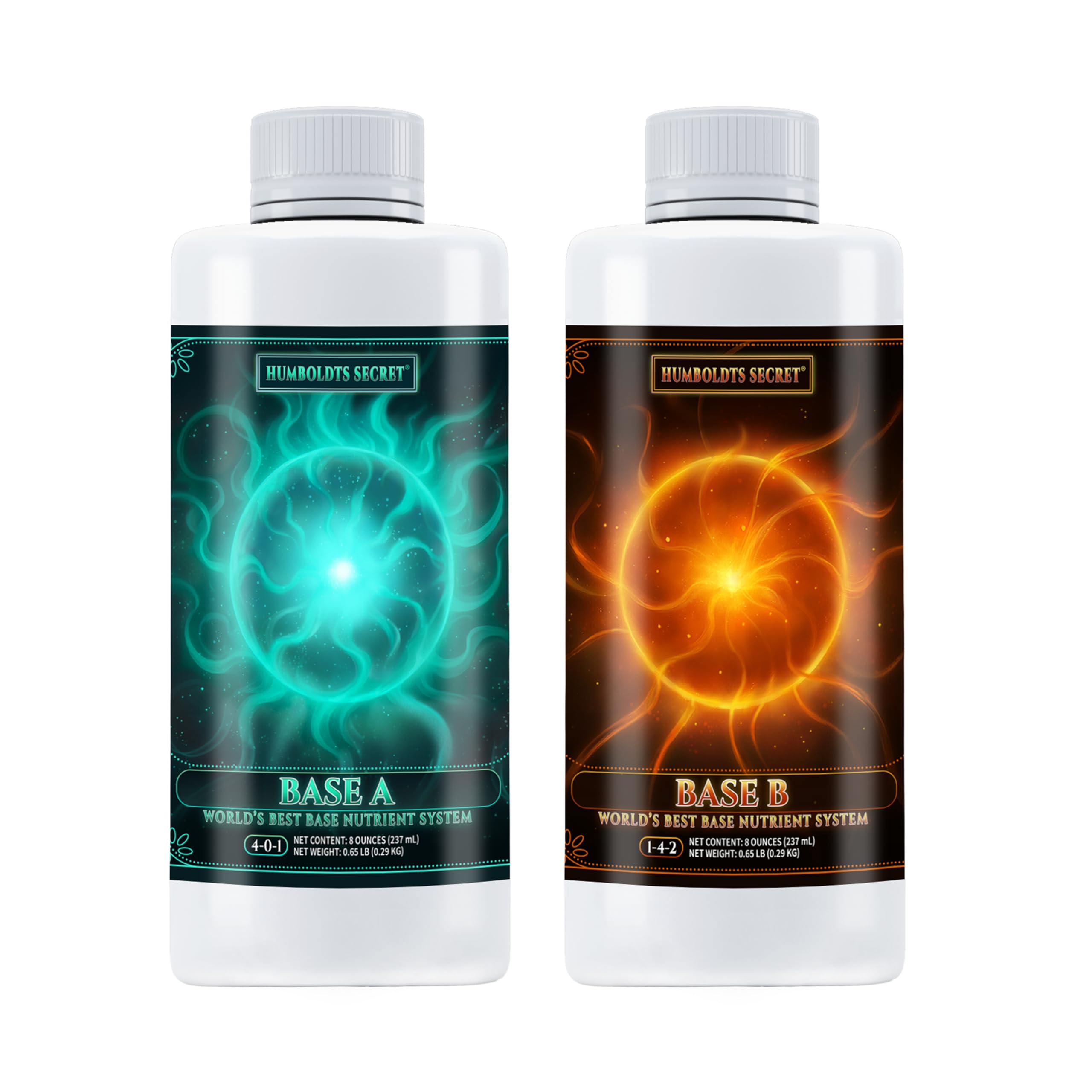 Base A & B Liquid Hydroponic Fertilizer | Complete Hydroponic Nutrients for Indoor and Outdoor Plants | Supports Healthy Vegetative Growth and Flowering Stage | 8 Ounce Set