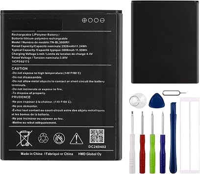 Replacement Battery TN-BL3000R1 Compatible with N0kia C100, C100 2022, N152DL, TA-1520, 3.85V 2900mAH, with Repair Tool Kit