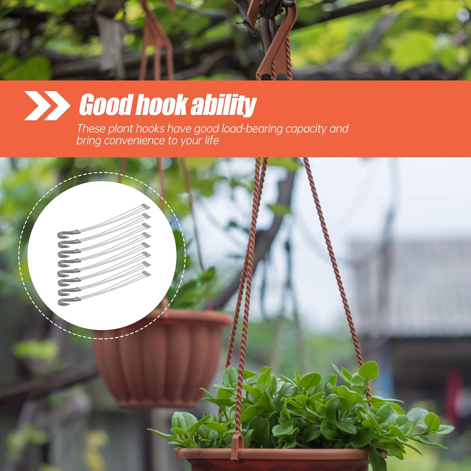Happyyami 50pcs Flower Pot Hanging Chain Plastic Spider Plant Pots Hooks Basket Planter Hanger Wall Plant Container Stand Holder for Outdoor Indoor Garden Fence Railing Decor L