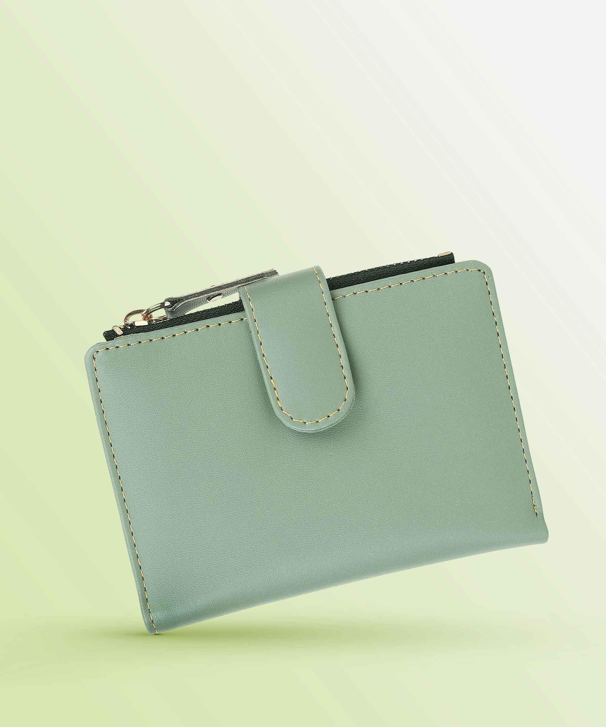 Women Casual Green Artificial Leather Wallet (6 Card Slots) (TnW-Smll-Clutch-Light-Grn_1)-image-33